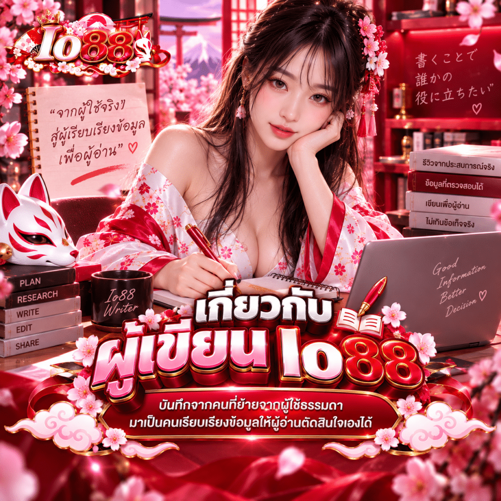 เกี่ยวกับผู้เขียน Io88 บันทึกจากคนที่ย้ายจากผู้ใช้ธรรมดา มาเป็นคนเรียบเรียงข้อมูลให้ผู้อ่านตัดสินใจเองได้